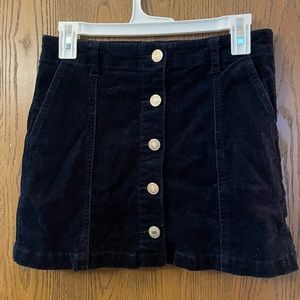 Forever 21 Navy Blue Button Up Corduroy Mini Skirt Size 27 (Small/Medium)